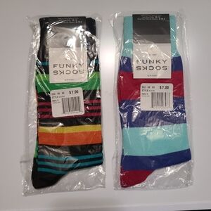 New Men's Funky Dress Socks.  They are being sold as a pair.  Shoe Size 6-12.5